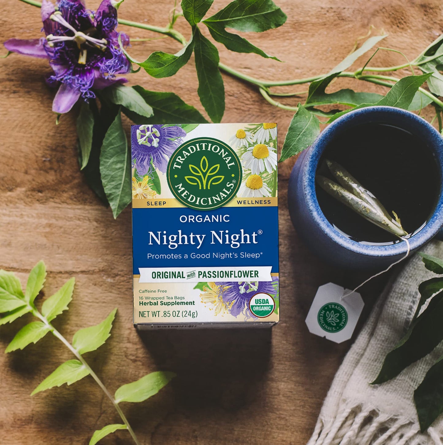 Traditional Medicinals Caffeine Free Herbal Tea Bags, Nighty Night 0.85 oz (Pack of 2)