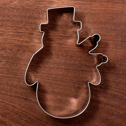 Snowman Cookie Cutter - 3.7 x 4.6 in, Stainless Steel, Safe for Dough & Fondant