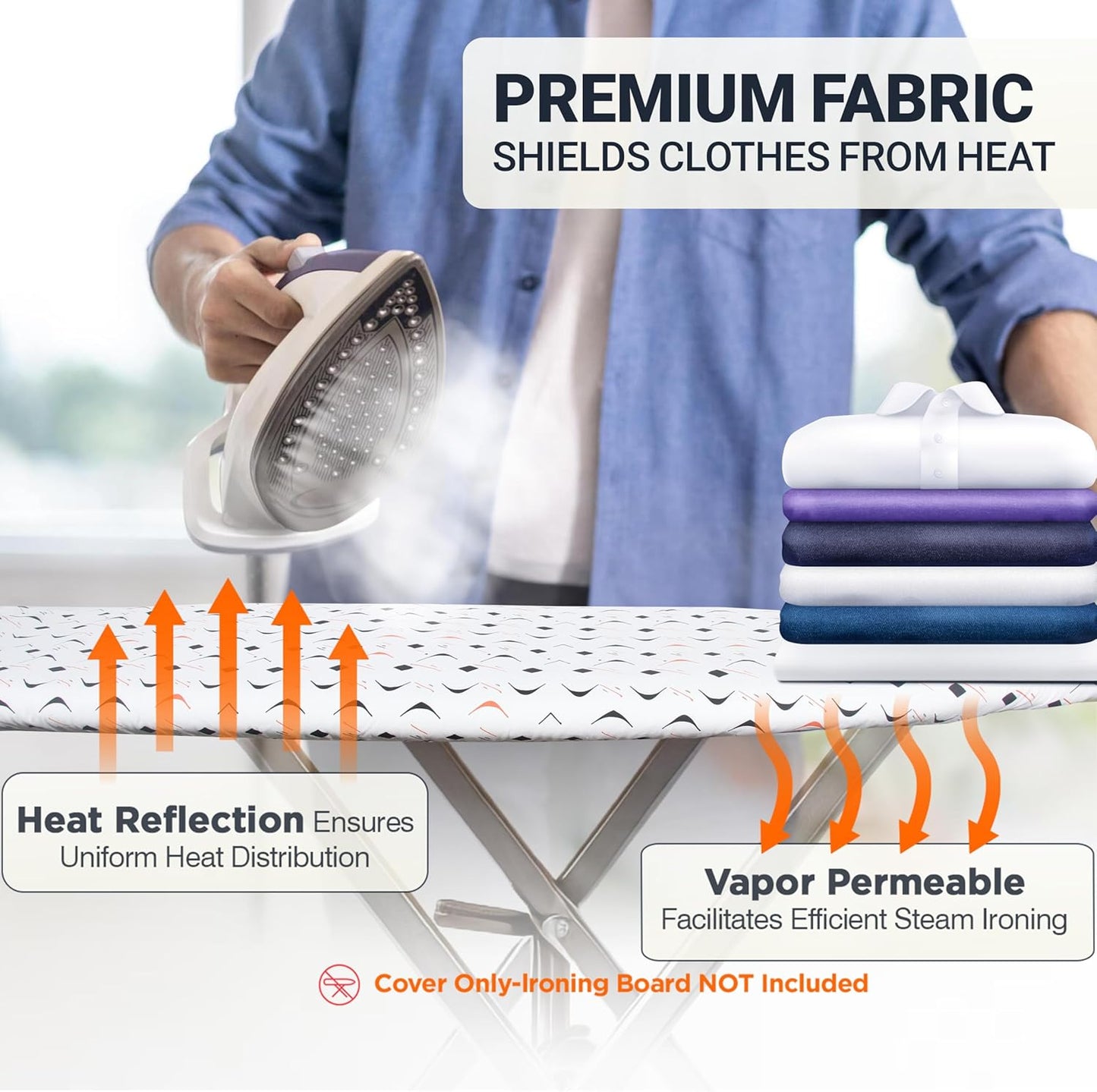 UniSimp Ironing Board Cover - Extra Thick Natural Cotton, Scorch & Stain Resistant | 15"x54" Size