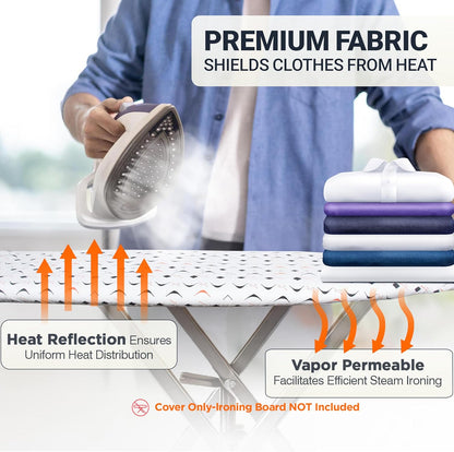 UniSimp Ironing Board Cover - Extra Thick Natural Cotton, Scorch & Stain Resistant | 15"x54" Size
