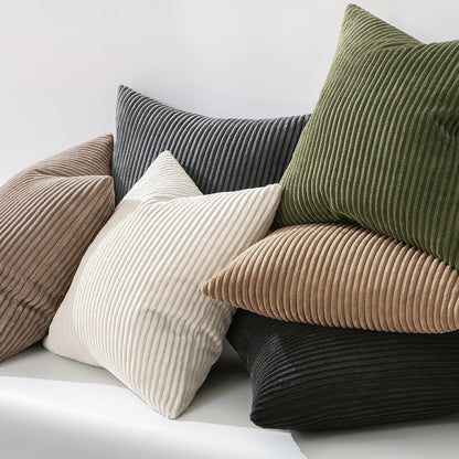 MIULEE Soft Olive Green Decorative Pillow Covers - Set of 2 Square Cushion Cases | 18 x 18 Inch
