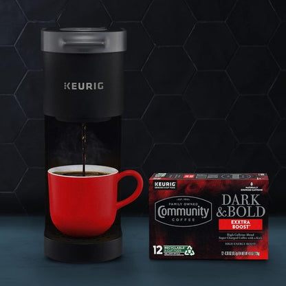 Community Coffee Dark & Bold Extra Boost Coffee Pods - 96 Count for Keurig 2.0 | Rich Flavor & Convenience