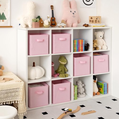 GRANNY SAYS Cube Storage Bins - 11-Inch Foldable Fabric Organizers | 6-Pack Pink Decorative Baskets