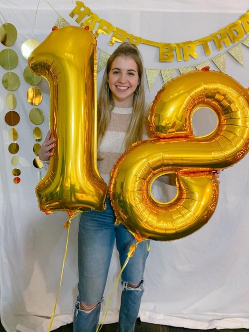 Gold Number 16 Balloon - 40 Inch Golden Birthday Decoration for 16th Party | Perfect for Boys & Girls