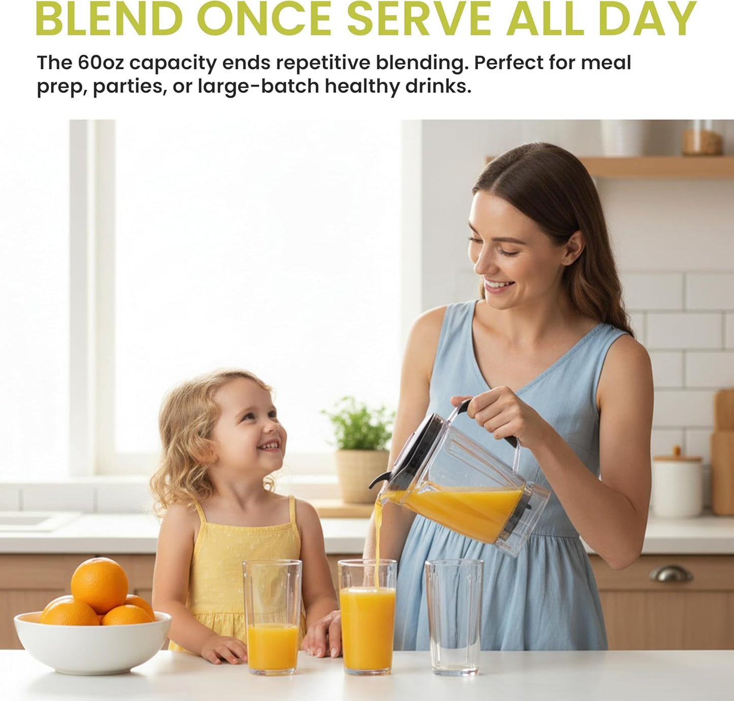 Simple Deluxe Smoothie Blender - 1200W Powerful Kitchen Blender with 60 oz Capacity & BPA-Free Cups | Ice Crushing, Juices, Shakes, Sauces