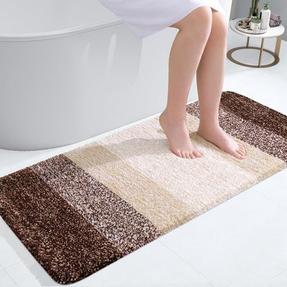 OLANLY Bathroom Runner Rugs 47x20, Extra Soft Absorbent Microfiber Bath Rugs, Rubber Backing, Quick Dry, Machine Washable Bath Mats for Bathroom Floor, Tub and Shower, Home Decor Accessories, Brown