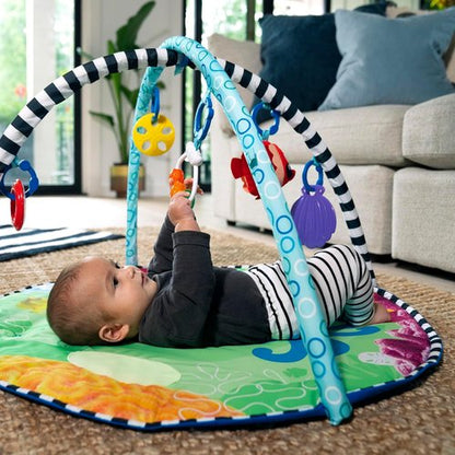 Baby Einstein 2-in-1 Water Mat - Portable Tummy Time Activity Play Gym for Newborns & Up