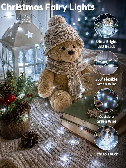 4 Pack 50 LED Battery Operated Fairy String Lights 16.4 ft Cool White - Variation: Cool White+4PK