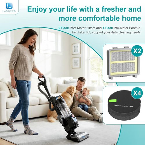 Bissell Pet Hair Eraser Filters - 2 Filters & 4 Foam Inserts for SurfaceSense Lift-Off Vacuums