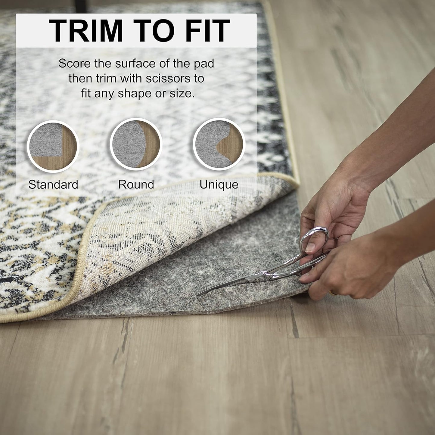 Mohawk Home Non-Slip Rug Pad - 1/2" Thick Felt & Latex Rubber Gripper - 2' x 6' for Hardwood & Tile Floors