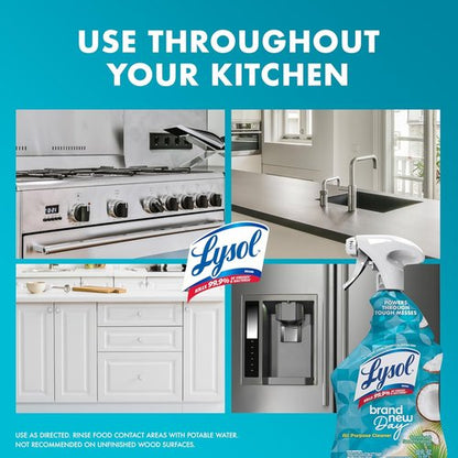 Lysol All-Purpose Cleaner Spray - Multi-Purpose Disinfectant for Kitchen & Bathroom | Coconut & Sea Minerals, 32 Fl Oz