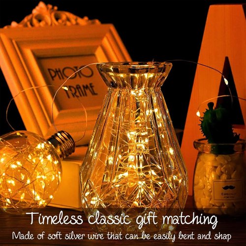 Ineximun LED Fairy Lights - 24 Pack Battery Operated 7Ft Warm White Mini String Lights | Waterproof for DIY Decor