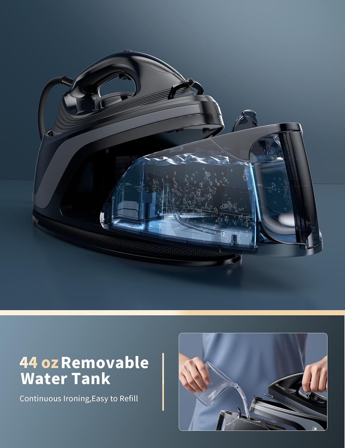 Sundu Pro Steam Station Iron - 1600W Professional Steam Iron with 44 oz Tank & Ceramic Baseplate