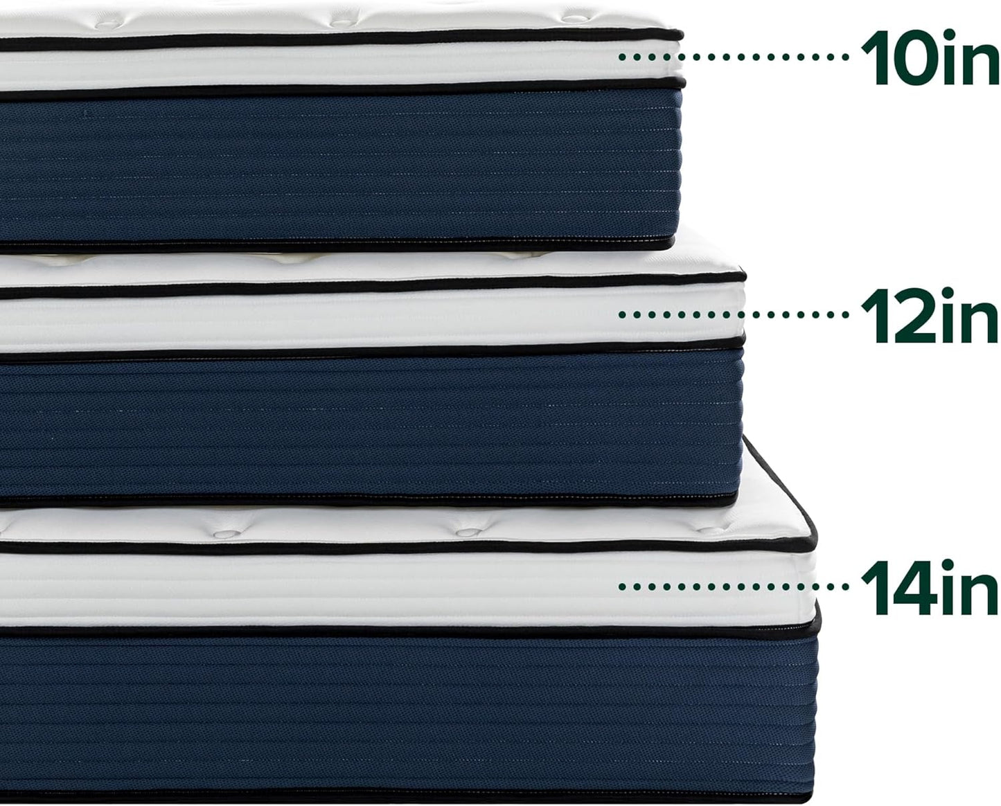 ZINUS 12 Inch Comfort Support Hybrid Mattress - Queen Size, Medium Plush, Fiberglass Free, Motion Isolation