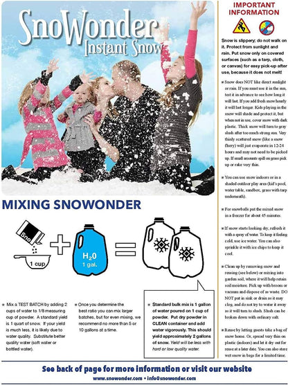 SnoWonder Instant Snow - Create 4 Liters of Realistic Fake Snow for Cloud Slime Fun