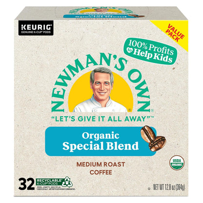 Newman's Own Organics Medium Roast Coffee K-Cup Pods - Special Blend, 32 Count