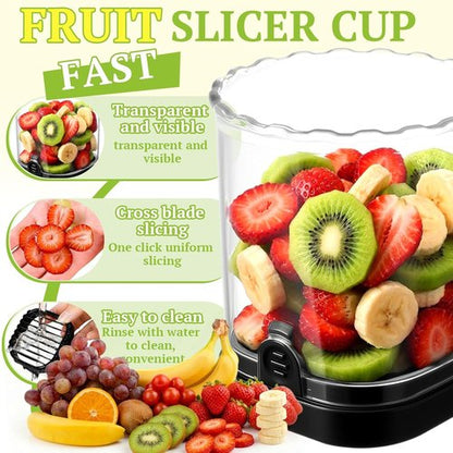 Hendiy Strawberry Slicer - Stainless Steel Blades | Versatile Egg & Fruit Cutter | Black, 1-Pack