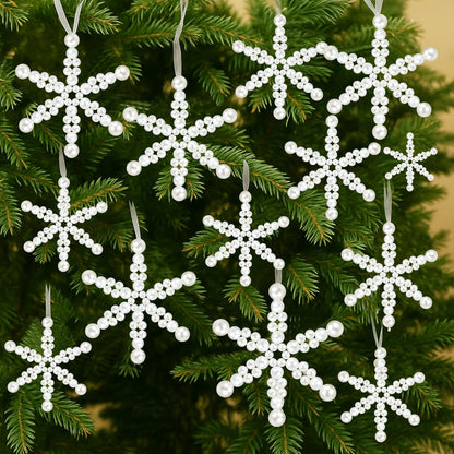 Beeveer 12 Pcs White Snowflake Ornaments - Elegant Hanging Decor for Christmas Tree & Winter Wonderland