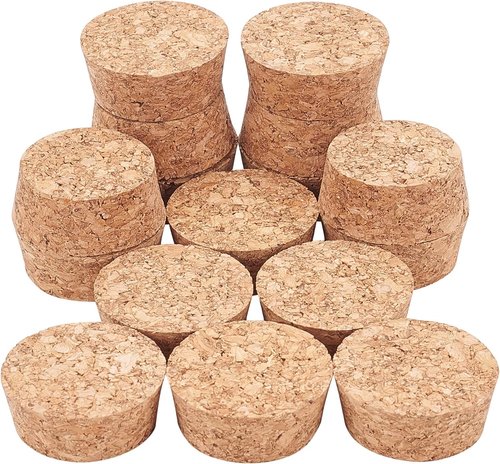 BENECREAT 16Pcs Wooden Cork Stoppers - 1.7" Diameter Tapered Wine Bottle Plugs for Beer, Crafts, DIY (BurlyWood, Softwood)