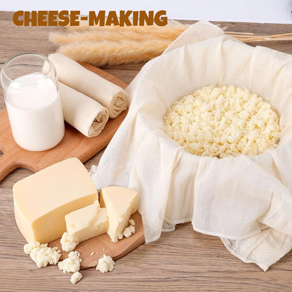 Skiennix Cheese Cloths - 15 PCS Organic Cotton Straining Cloths, 20x20 Inch, Reusable & Unbleached