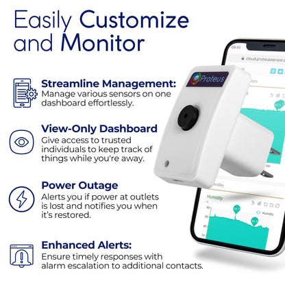 Proteus AMBIO - Wifi Temperature Humidity sensor with Buzzer and Email/Text Alerts