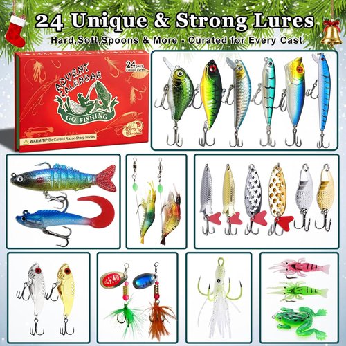 Fishing Advent Calendar 2025 - 24-Day Countdown for Men & Teens | Perfect Christmas Gift