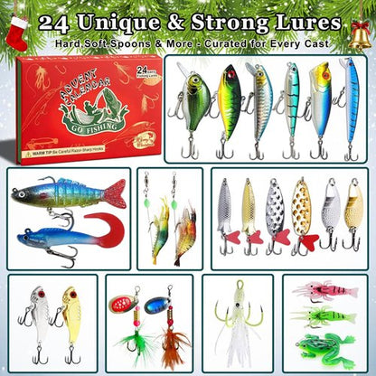 Fishing Advent Calendar 2025 - 24-Day Countdown for Men & Teens | Perfect Christmas Gift