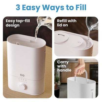 Everlasting Comfort 6L Humidifier Large Room, High Mist Output 60 HR Runtime Ultrasonic Top Fill Humidifiers for Bedroom, Easy to Use & Clean for Home, Baby Humidifier, Plants, Congestion, Indoor