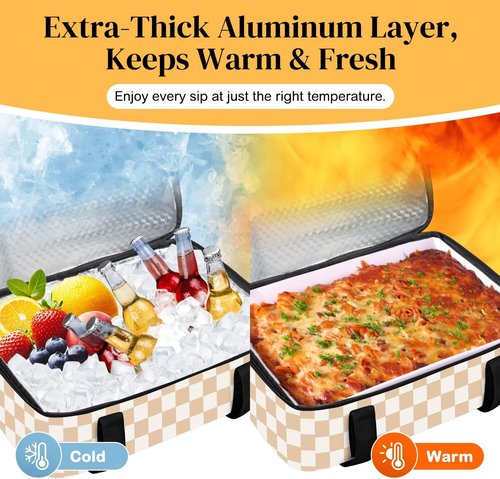 Coobiiya Insulated Casserole Carrier - Keeps Food Hot or Cold | Portable Tote for 9" x 13" Dishes