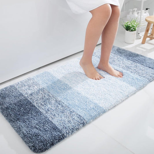 OLANLY Large Bathroom Rugs Mat 40x24, Extra Soft Absorbent Microfiber Bath Rugs, Rubber Backing, Quick Dry, Machine Washable Bath Mats for Bathroom Floor, Tub and Shower, Home Decor Accessories, Blue