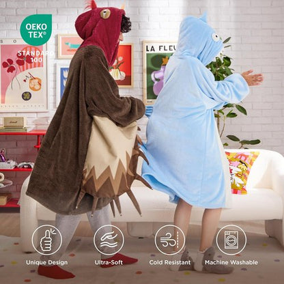Bedsure Hoodie Blanket - Wearable Shaggy Sherpa Blanket with Sleeves & Pockets | Cozy Turkey Costume, One Size
