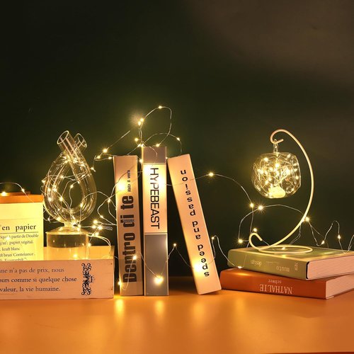 Fairy Lights 12-Pack | Battery Operated Warm White LED String Lights - 7ft Copper Wire, Waterproof