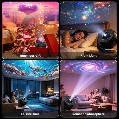 Galaxy Projector Pro - 360° Star & Ocean Night Light with 25 4K Discs