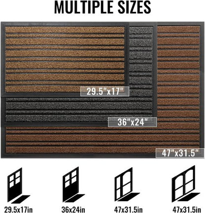 BEHERO Outdoor Door Mat - Extra Durable Heavy Duty Welcome Mat | Non-Slip Waterproof, 30.5"x17", Beige Brown