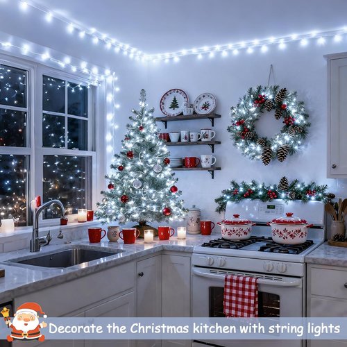JMEXSUSS 33ft LED White Christmas Lights - 100 Twinkling Fairy Lights | Waterproof Indoor/Outdoor Decor