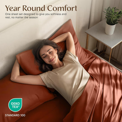 Utopia Bedding Twin Sheet Set - Soft, Breathable Microfiber 3-Piece Bed Sheets | Oeko Tex Certified, Orange