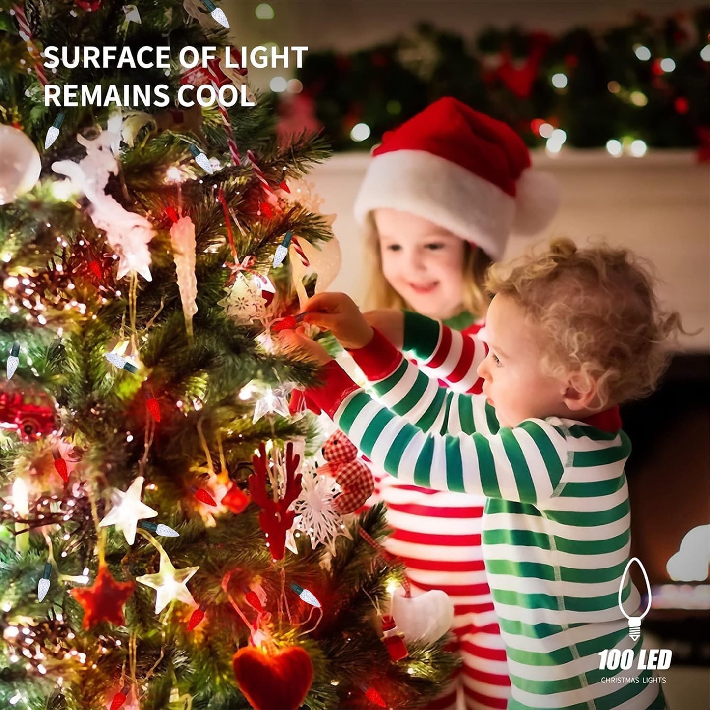 Waterglide C6 Fairy Lights - 100 LED 33ft Waterproof String Lights | 8 Lighting Modes for Indoor & Outdoor Decor