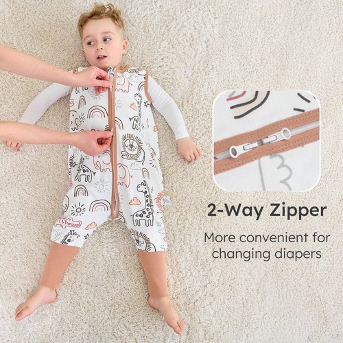 Yoofoss Toddler Sleep Sack With Feet 24-36 Months 100% Organic Cotton Baby Sleep Sack with Legs Toddler Wearable Blanket with 2-Way Zipper