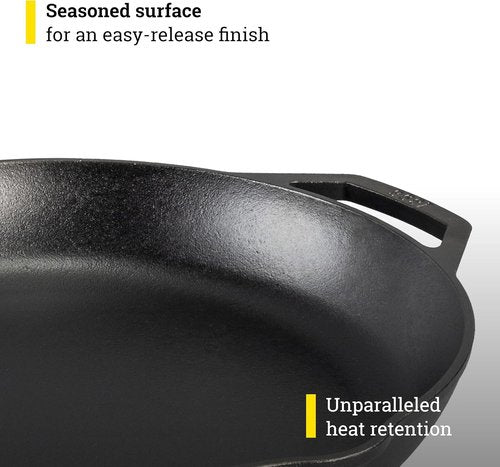 Lodge Chef Collection 14" Skillet - Premium Cast Iron Cookware for Perfectly Seared Meals