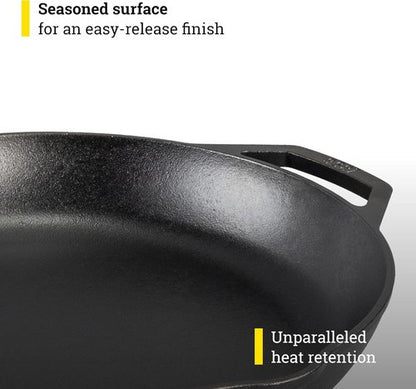 Lodge Chef Collection 14" Skillet - Premium Cast Iron Cookware for Perfectly Seared Meals