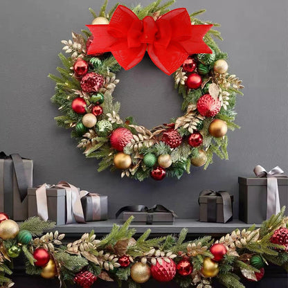 Meseey Red Burlap Wired Ribbon - Handmade Premade Bows for Wreaths & Gift Wrapping | 2 Pcs Set