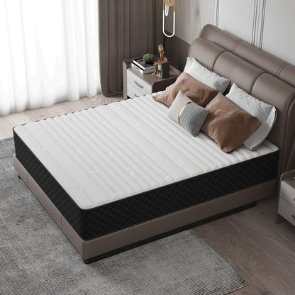 MOLPHIT Queen Mattress, 12 Inch Hybrid Mattress with Breathable Foam and Pocket Springs, Medium Firm Memory Foam Mattress for Back Pain Relief, Mattress in a Box, 60×80×12 Inch