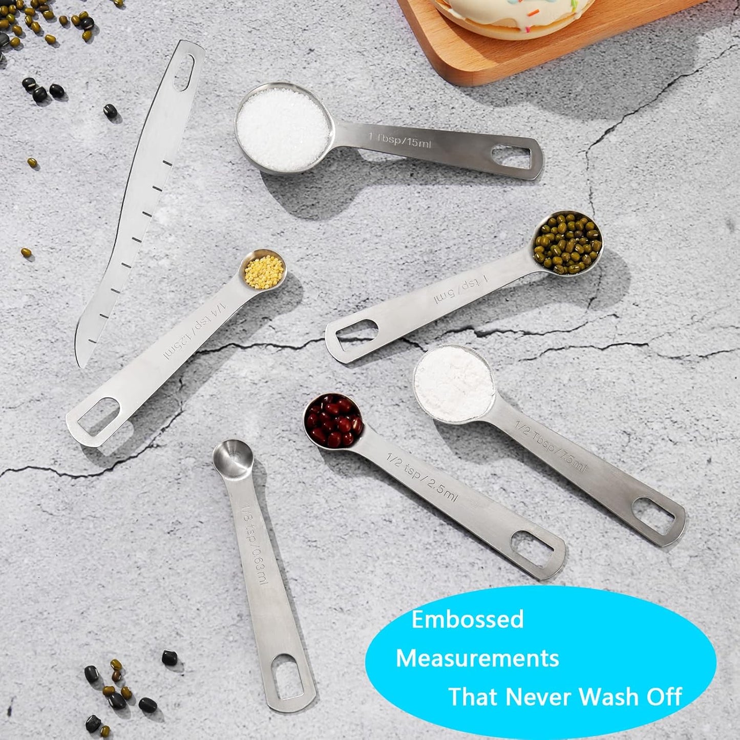 Skiennix 20-Piece Measuring Cups and Spoons Set - Stainless Steel & Plastic for Accurate Cooking & Baking