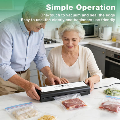 Skiennix Automatic Vacuum Sealer Machine - 5-in-1 Food Sealer for Dry & Moist Items | Includes 10 Storage Bags