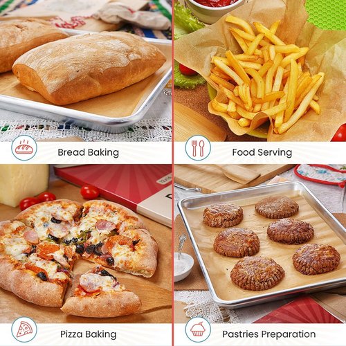Baker’s Signature Full Sheet Pan Parchment Paper | 16 x 24 Inch, Pack of 120, Non-Toxic & Silicone Coated