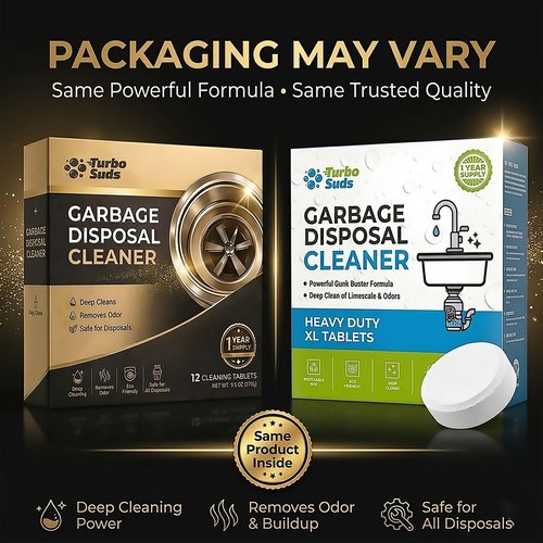 Garbage Disposal Cleaner Deodorizer Tablets – Heavy Duty XL Foaming Tablet for Kitchen Sink Drains and Disposals – Natural Sink and Disposal Cleaning Tablet – 12 XL Tablets, One Year Supply