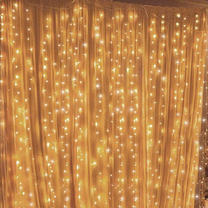 Geanmoki 306 LED Window Curtain String Lights - Perfect for Weddings, Parties & Home Decor