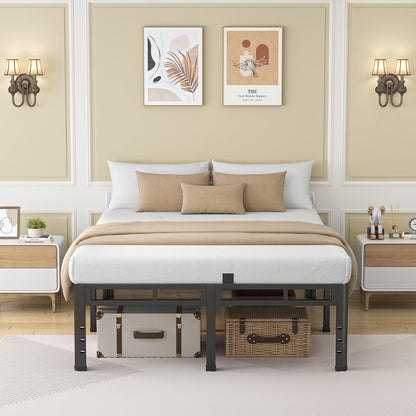 NKZ 24 Inch Full Size Bed Frame - Heavy Duty Metal Platform with Round Corner Legs & Noise-Free Design
