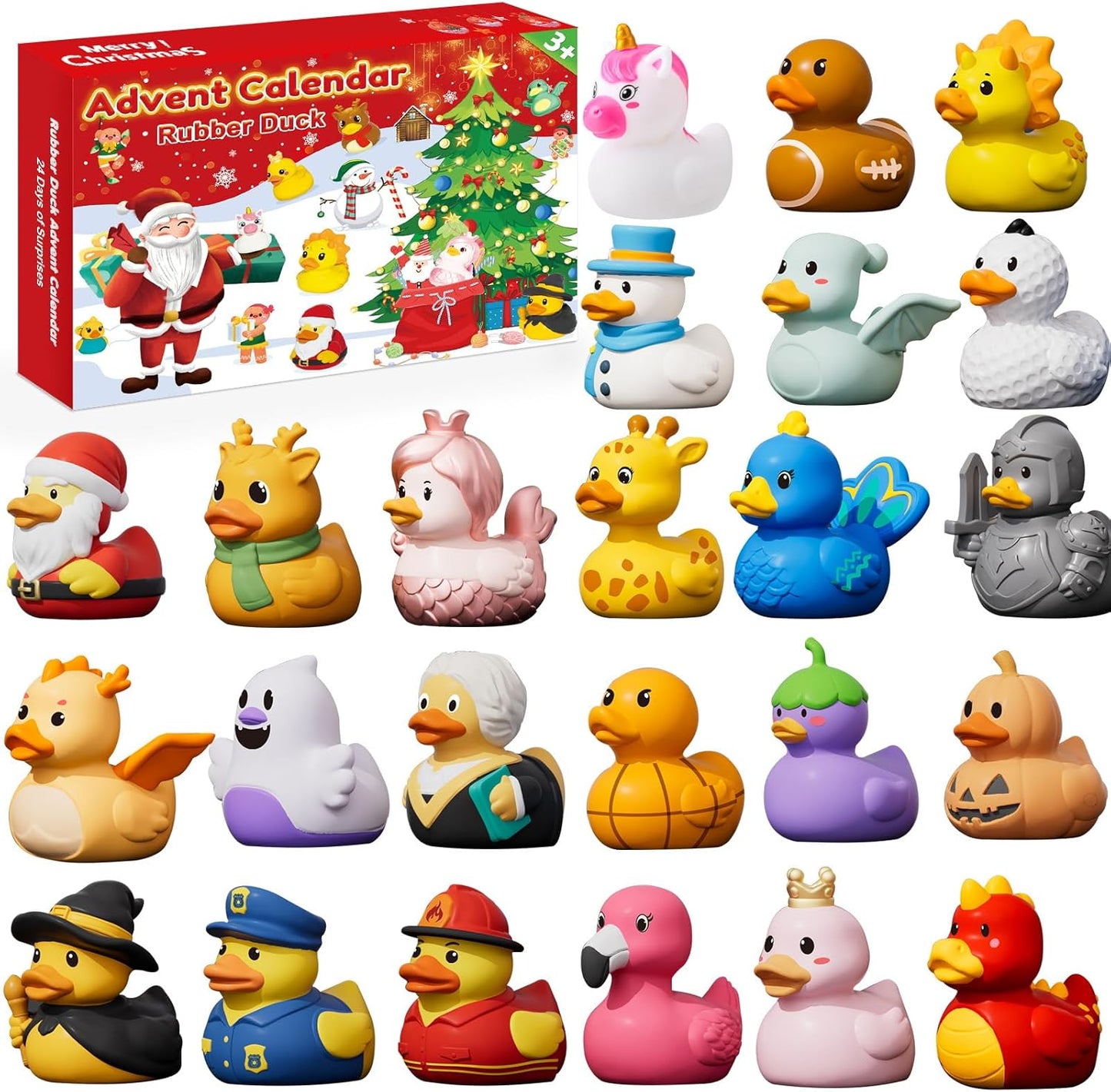 Rubber Duck Advent Calendar 2026 - 24 Days of Fun Bath Toys for Kids & Toddlers | Christmas Countdown