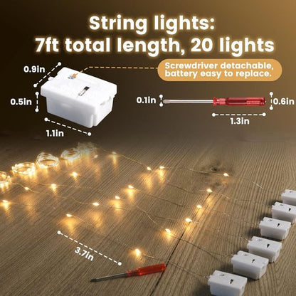 DomeStar 30-Pack Fairy Lights | 7Ft 20 LED Waterproof String Lights for DIY Decor & Parties
